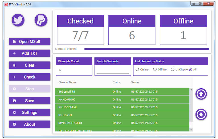 Скачать IPTV Checker 2.5